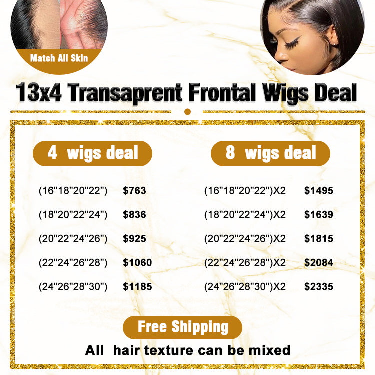 Transparent Lace Unit Frontal Wig Wholesale Package Deals