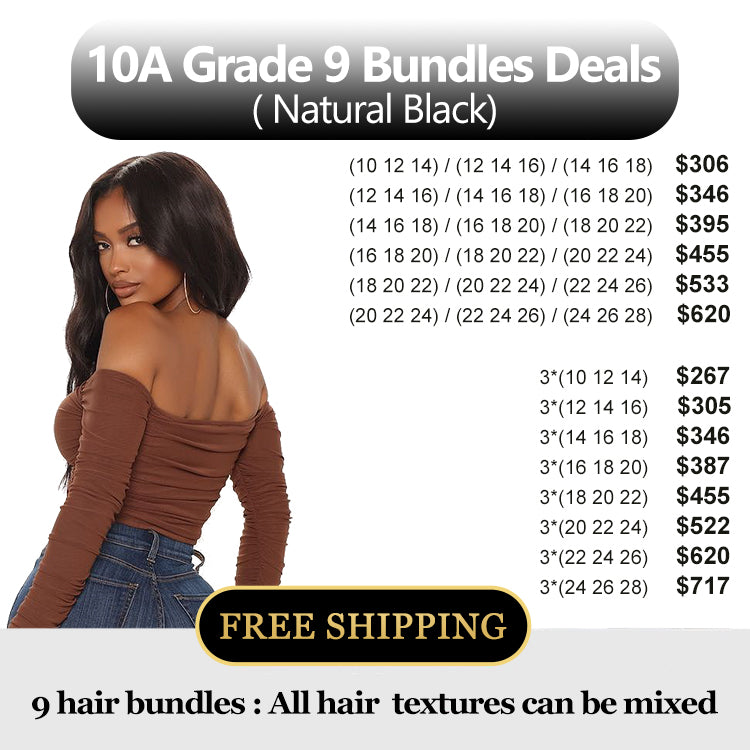 10A Grade Hair Bundles 9 Bundles Package Deal Free Shipping