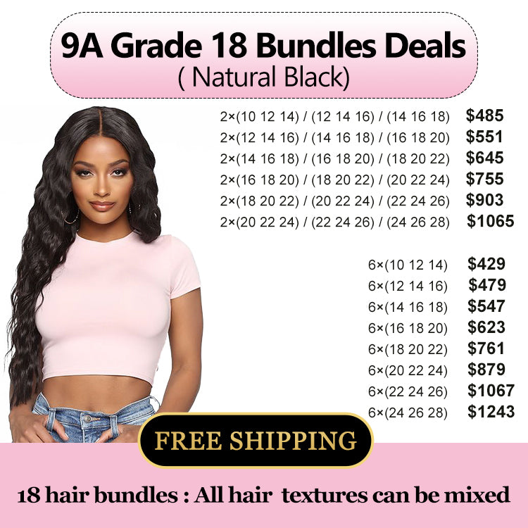 9A Grade Human Hair 18 Bundles Deal Free Shipping