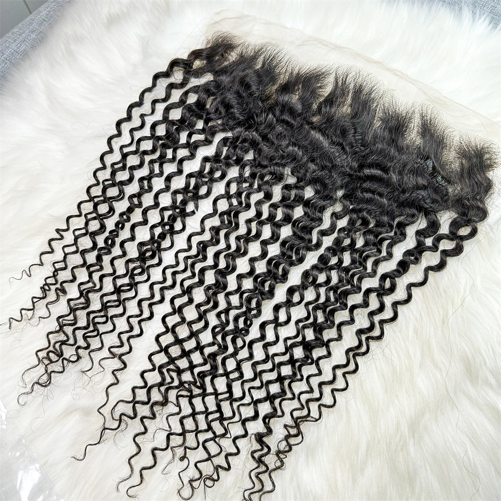 XBLHair 13x4 HD Lace Frontal Curly Hair Raw Human Hair Wholesale Small Knots