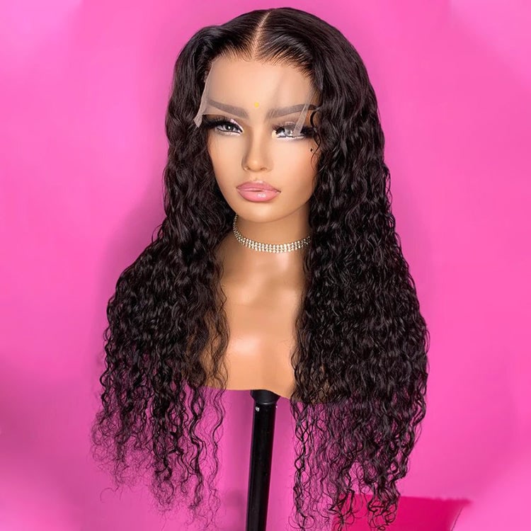 XBL Hair% Density 5X5 HD Lace Closure Wig Deep Wave