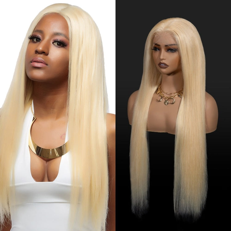 XBL Hair Blonde Lace Front Wig Straight Blonde Wig 13x4 Lace Frontal Wig Human Hair Wig