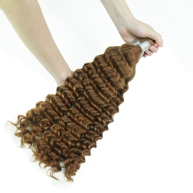 XBL Hair XBLhair Braiding Hair #30 Colored Deep Wave Braiding Hair Bulk Human Hair for Braiding
