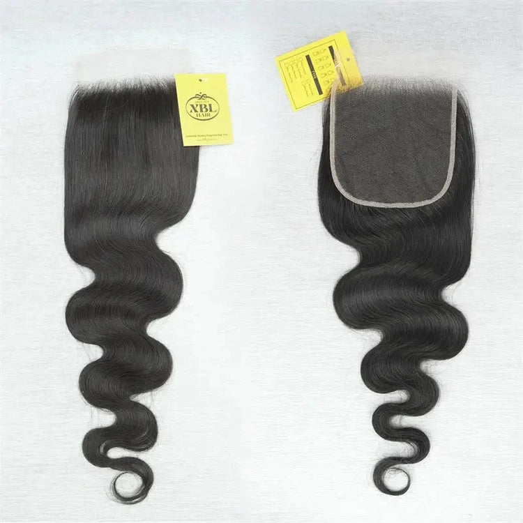 XBL Hair Miss Flawless 5x5 HD Lace Cloure Body Wave Bleached Small Knots% Human Hair