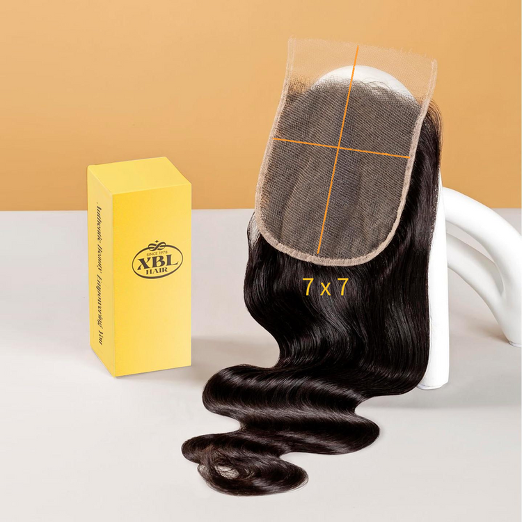 XBL Hair Miss Flawless / Lovely / Pretty 7x7 HD Closure with 3 Straight Human Hair Bundles