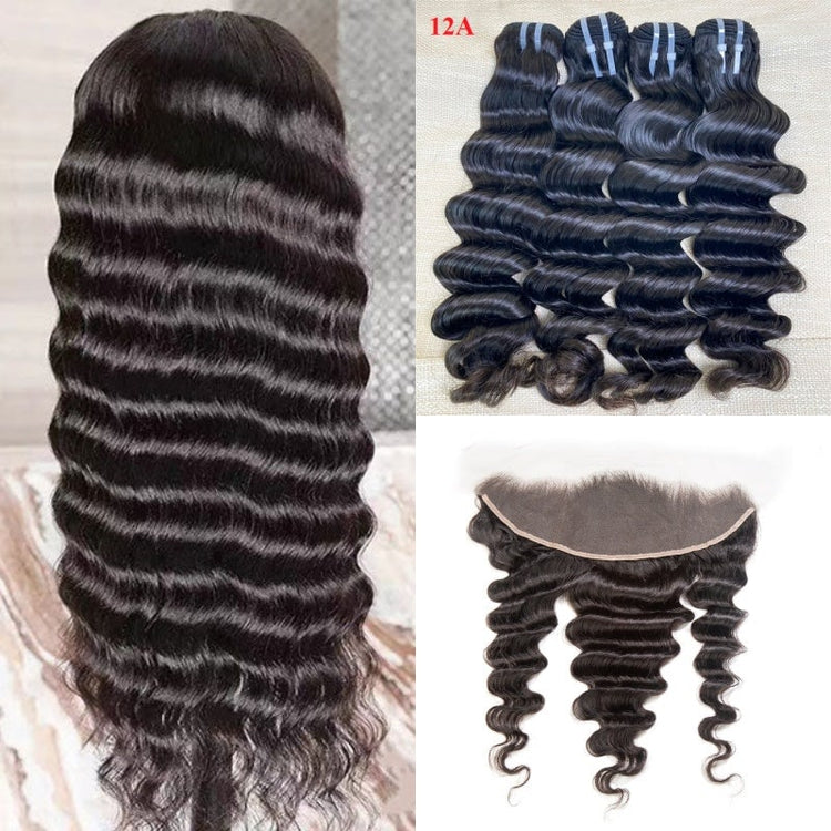 XBL Hair Miss Flawless / Lovely / Pretty Loose Deep Human Hair 3 Bundles with 13x4 Lace Frontal