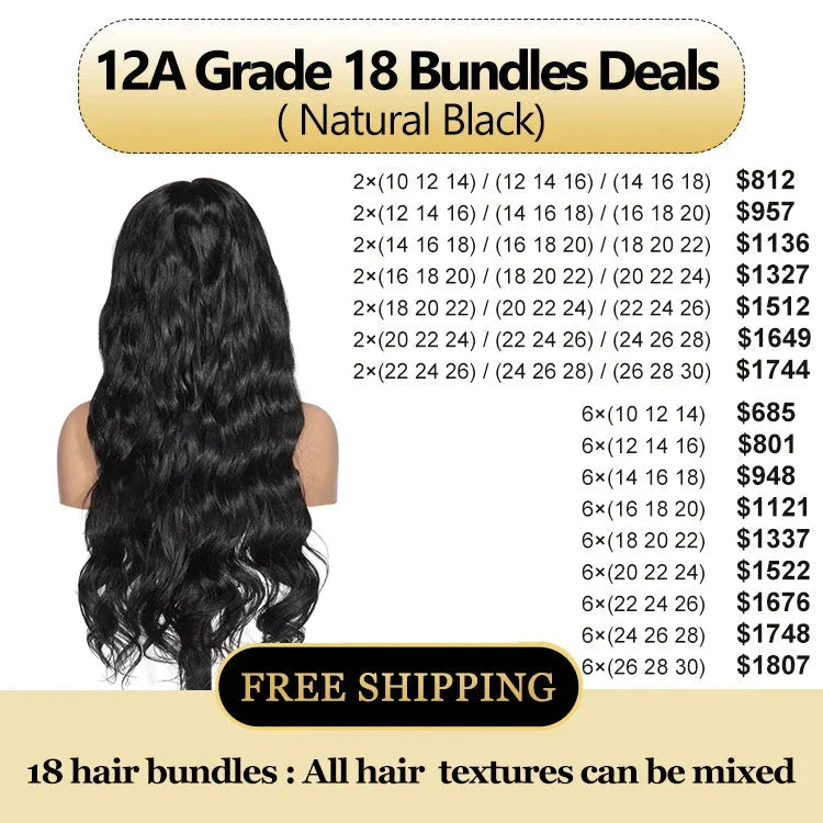 XBL Hair Miss Flawless Raw Hair Human Hair Bundles Deal Free Shipping