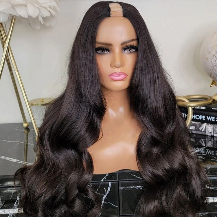 XBL Hair Miss Lovely% High Density Glueless U Part Wig Body Wave Human Hair Wigs