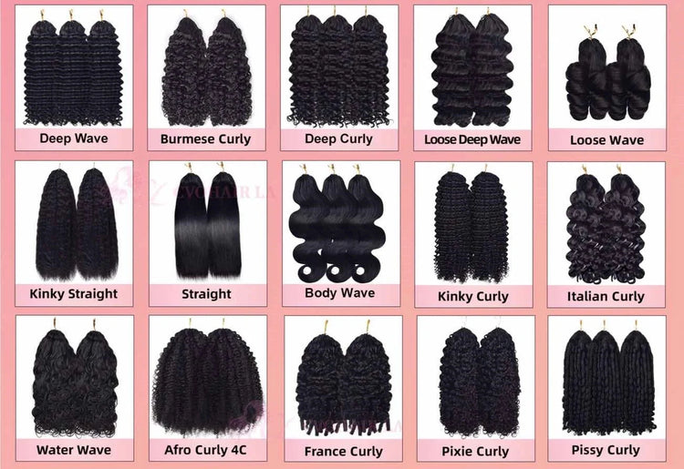XBL Hair Natural Black #1B Human Hair Crochet Hair Bundle Extension 100g Hairstyles