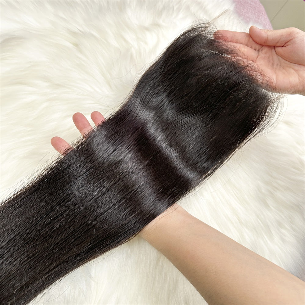 XBL Hair 5x5 HD Lace Cloure Straight Small Knots 100% Human Hair