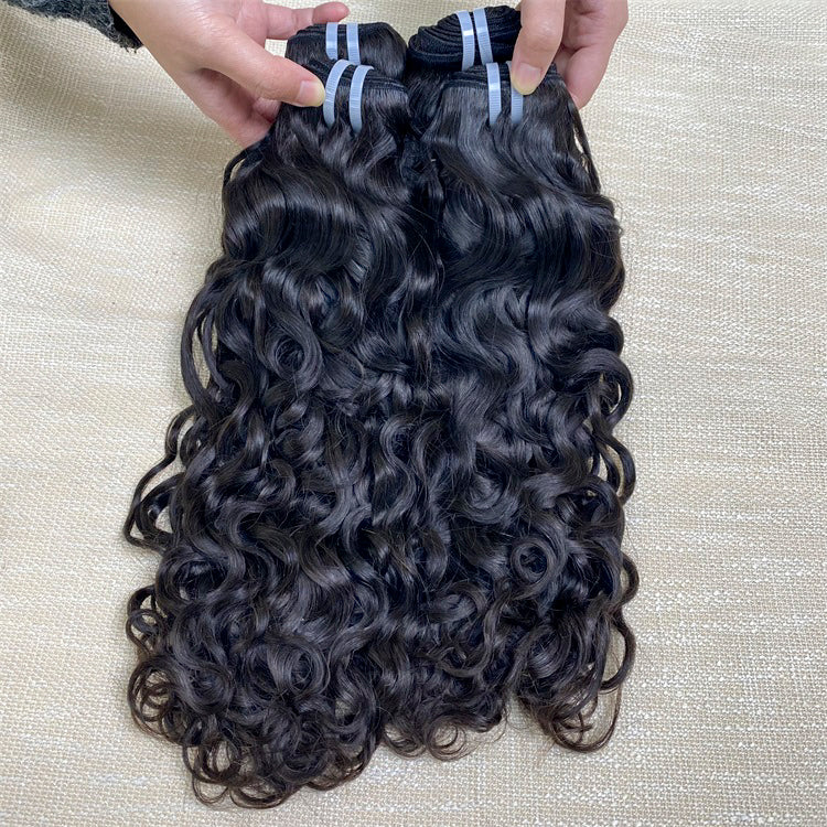 12A Raw Hair Water Wave  Human Hair Bundles Weft 3 Bundles 300g