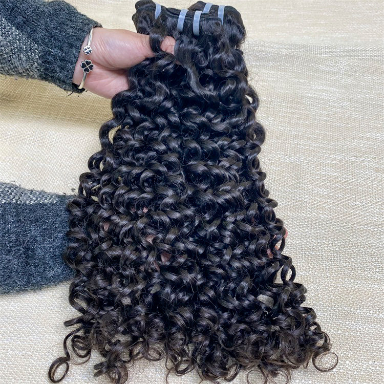 Raw Hair Jerry Curl 3Pcs Human Hair Extensions Raw Human Hair Weave From Single Donor