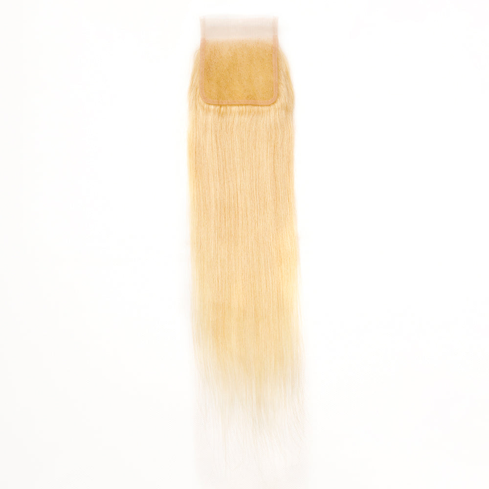 XBL Hair #613 Blonde 4x4 Transparent Lace Cloure Straight