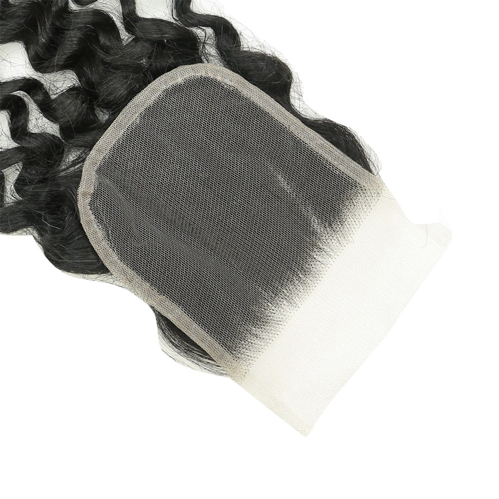 XBL Hair 4x4 Transparent Lace Cloure Deep Wave Natural Black