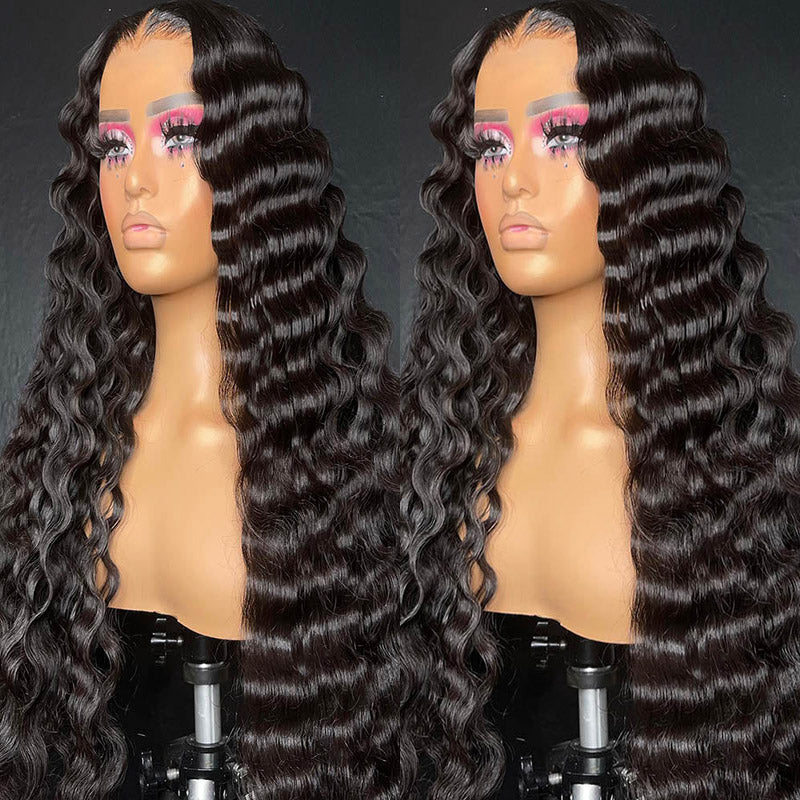 XBL Hair 4x4/5x5/6x6 HD Lace Closure Wig Pineapple Wave Human Hair Wig Single Knot