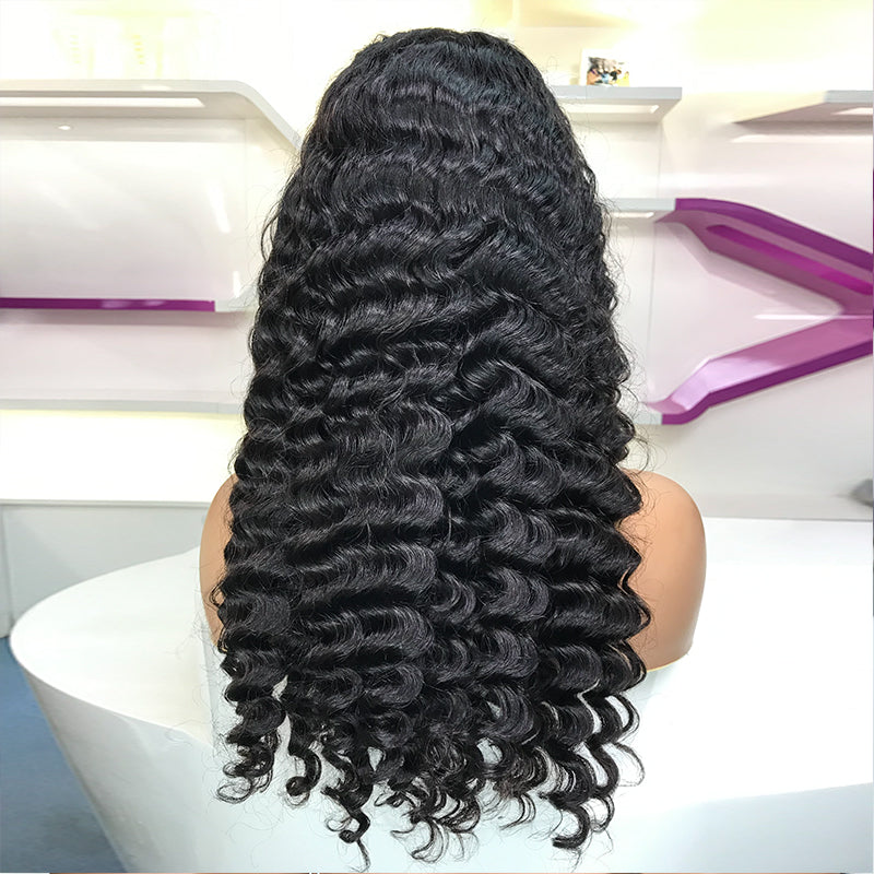 Glueless 5x5 HD Closure Wig Pineapple Wave with Bleached Knots