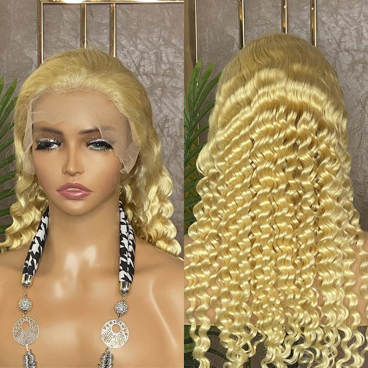 XBL Hair Blonde Deep Wave Wig 13x4 Lace Front Wig Lace Frontal Wig Pre Plucked