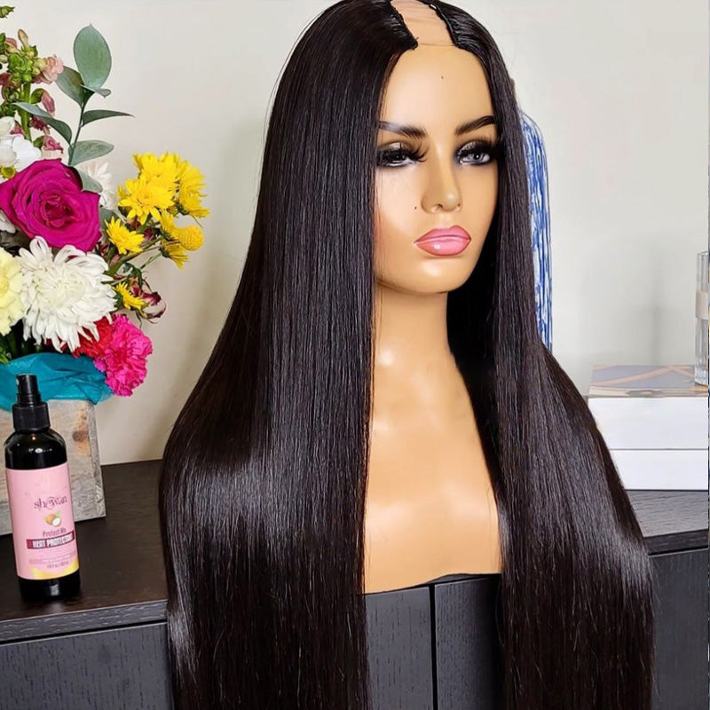 XBL Hair 250% Density Glueless U Part Wig Silk Straight Wig 100% Human Hair Wigs For Women