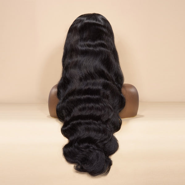 Peluca frontal de encaje XBL Hair con ondas corporales, 13x4/13x6, HD, prearrancada, 100 % cabello humano. 