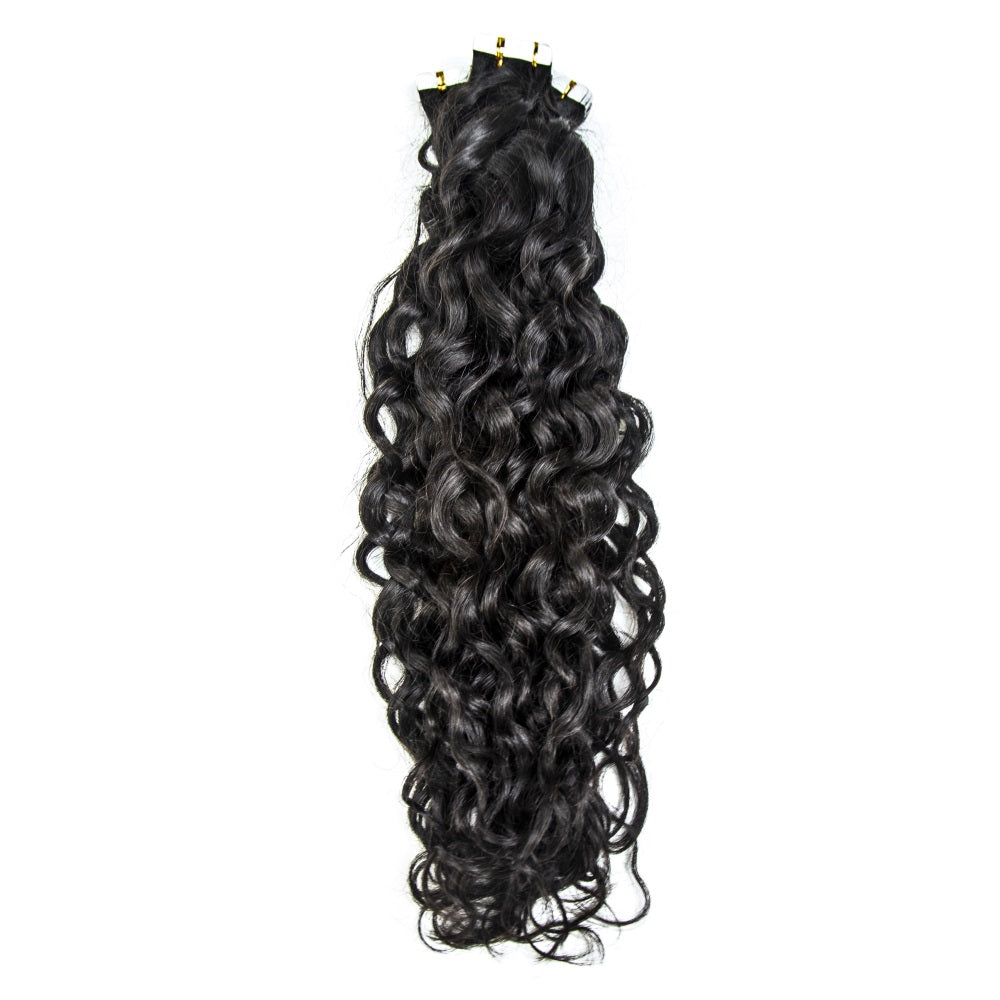JP Hair Unprocessed Raw Virgin Tape ins Indian Water Wave Tape In Hair Extensions 100% Human Hair