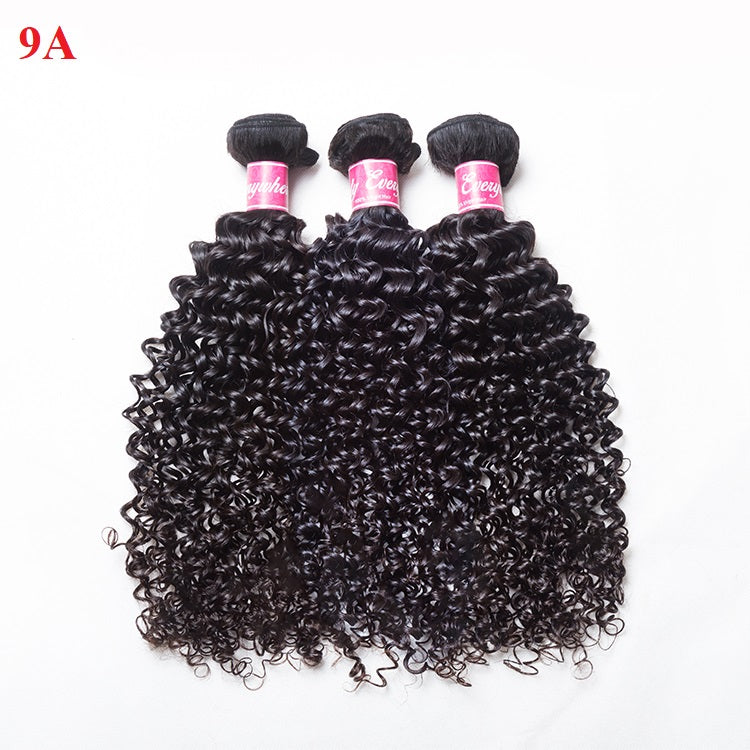 XBL Hair 9A/10A12A Curly Bundles with 5x5 Closure Virgin Human Hair 3 Bundles with Closure