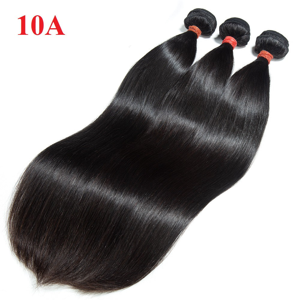 XBL Hair 9A/10A12A 5x5 Lace Closure with Bundles Straight Hair 3 Bundles with Closure