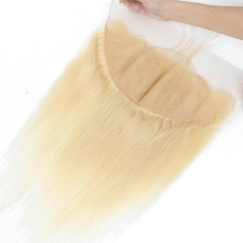XBL Hair #613 Blonde Straight 13x6 HD Frontal With 3 Bundles Human Hair