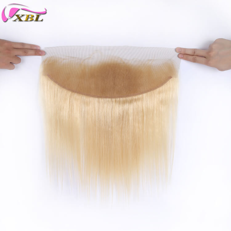 Perruque frontale en dentelle blonde 613 lisse de qualité supérieure 13x4 