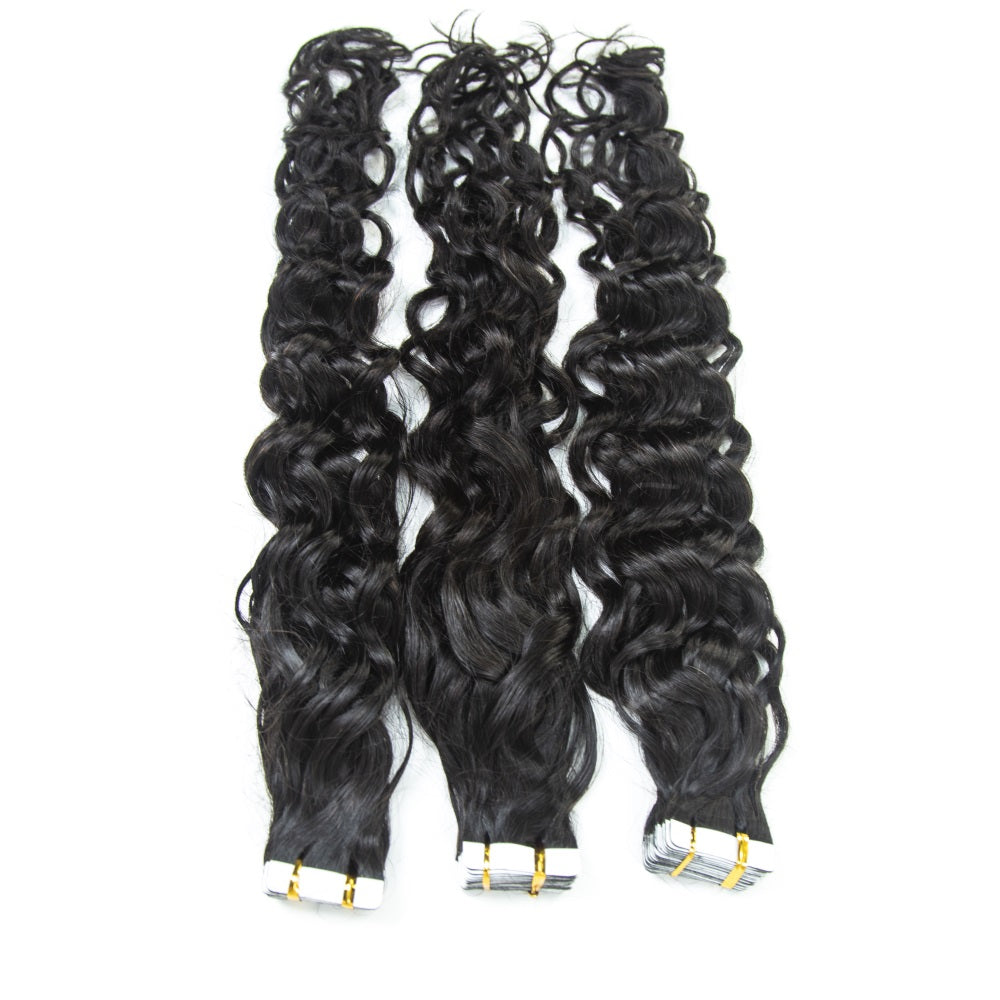 XBL Hair Unprocessed Raw Virgin Tape ins Indian Water Wave Tape In Hair Extensions 100% Human Hair