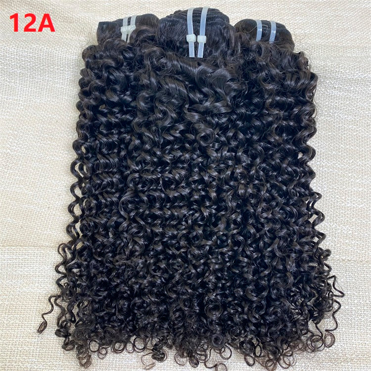 XBL Hair 9A/10A12A Curly Bundles with 5x5 Closure Virgin Human Hair 3 Bundles with Closure