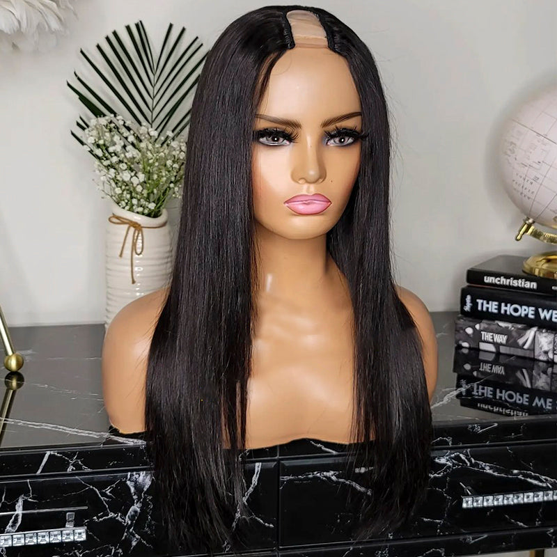 XBL Hair 250% Density Glueless U Part Wig Silk Straight Wig 100% Human Hair Wigs For Women
