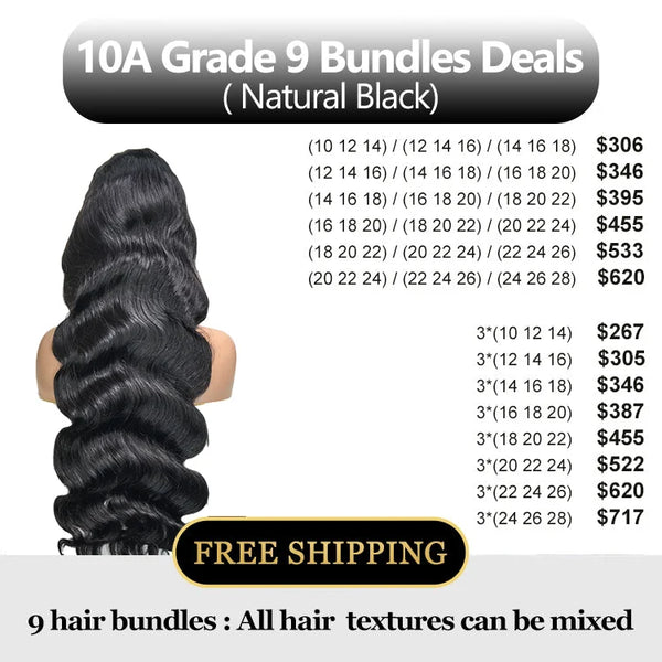 Mink Hair Bundles 9 Bundles Package Deal Free Shipping