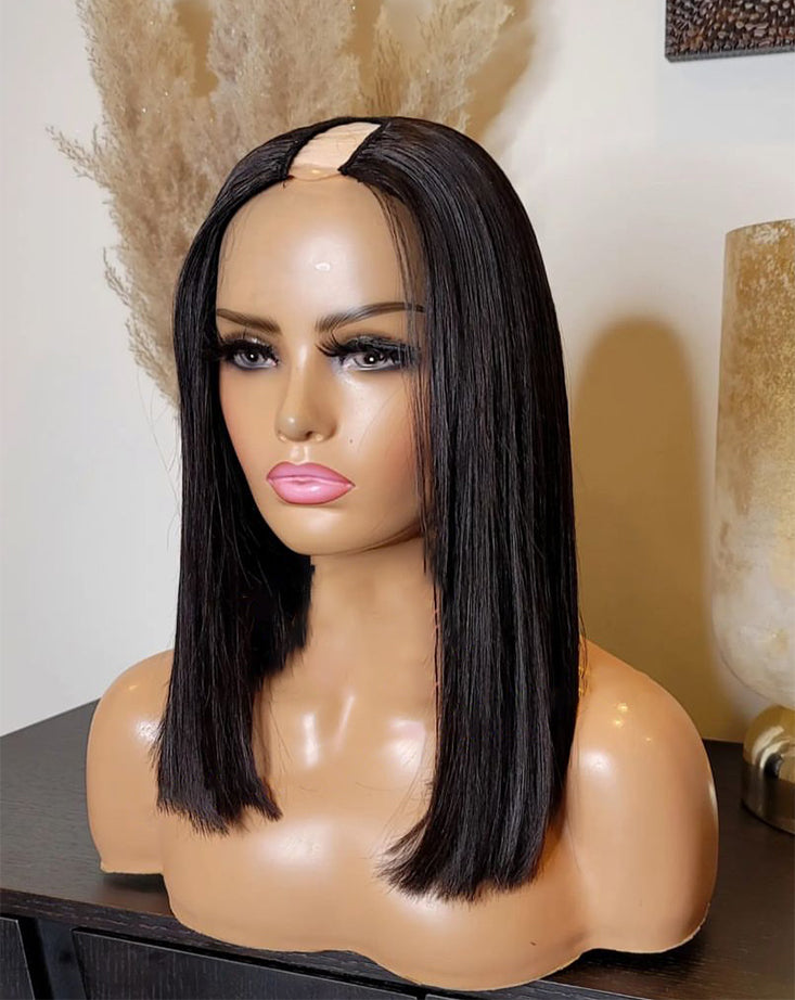 XBL Hair 250% Density Glueless U Part Wig Silk Straight Wig 100% Human Hair Wigs For Women