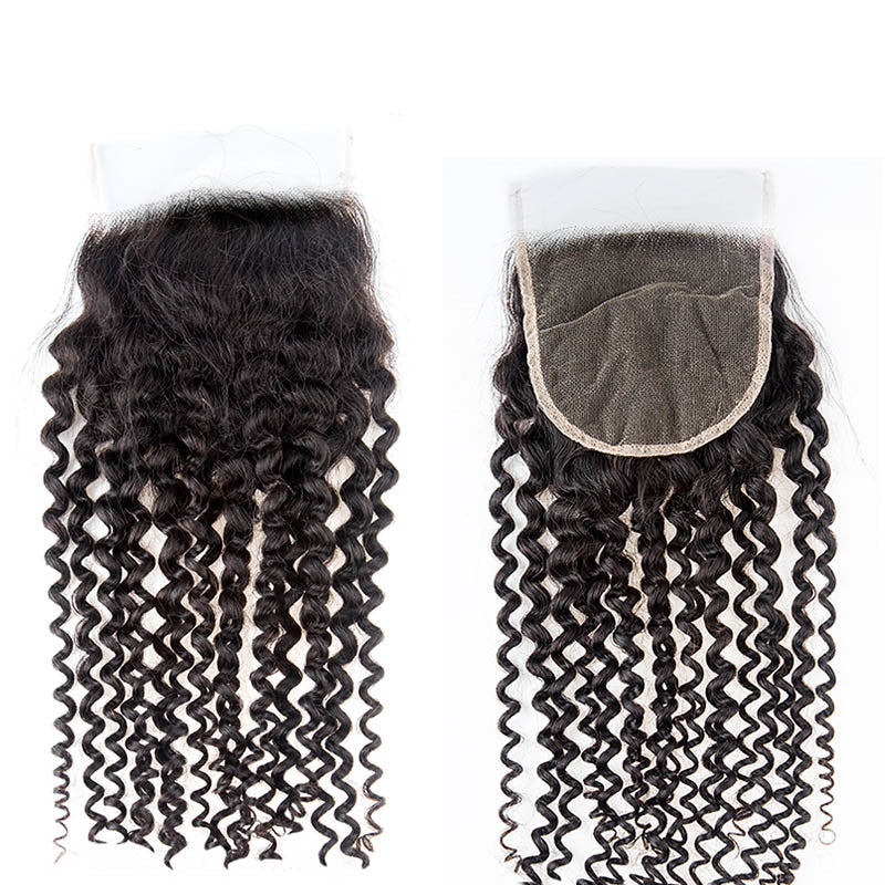 XBL Hair 9A/10A12A Curly Bundles with 5x5 Closure Virgin Human Hair 3 Bundles with Closure