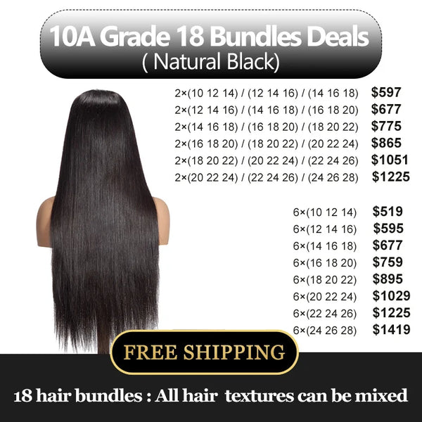 Mink Human Hair 18 Bundles Deal Free Shipping