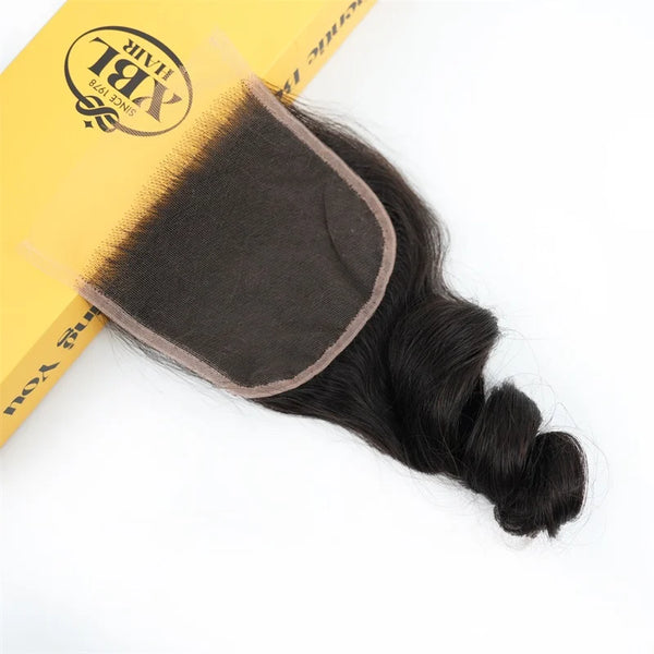 XBL Hair Miss Flawless 5x5 HD Lace Cloure Loose Wave Bleached Small Knots 100% Human Hair