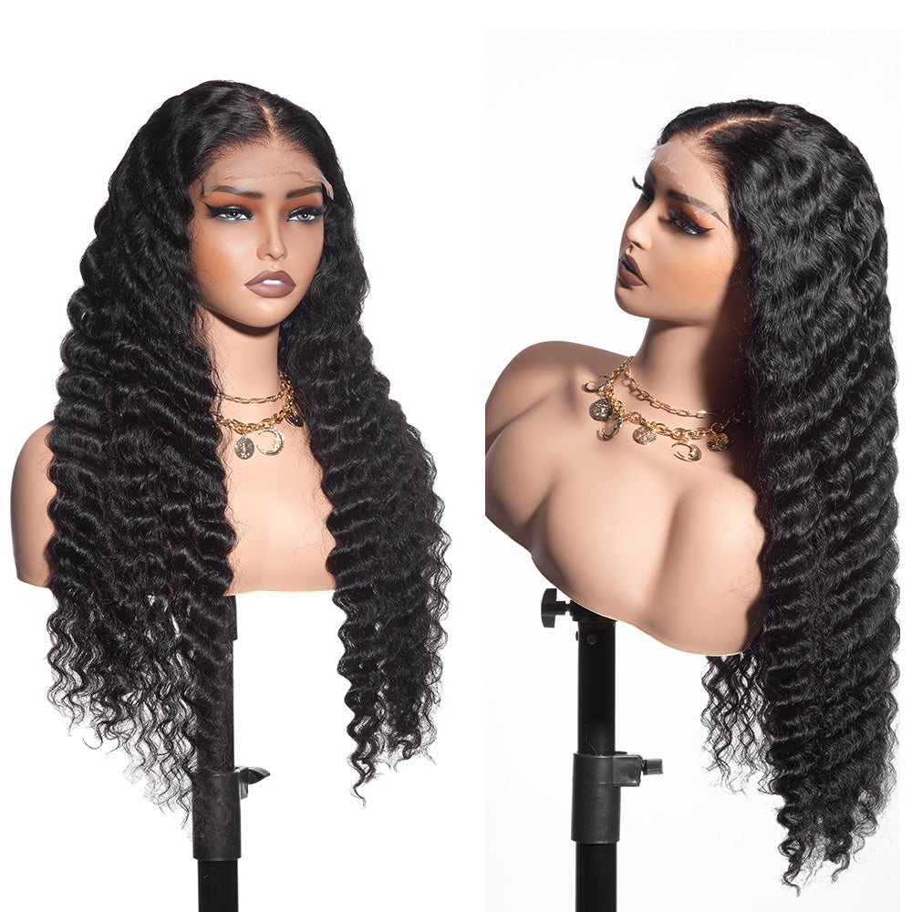 4x4 /5x5 /6x6 HD Lace Closure Wig Pineapple Wave Human Hair Wig Single Knot