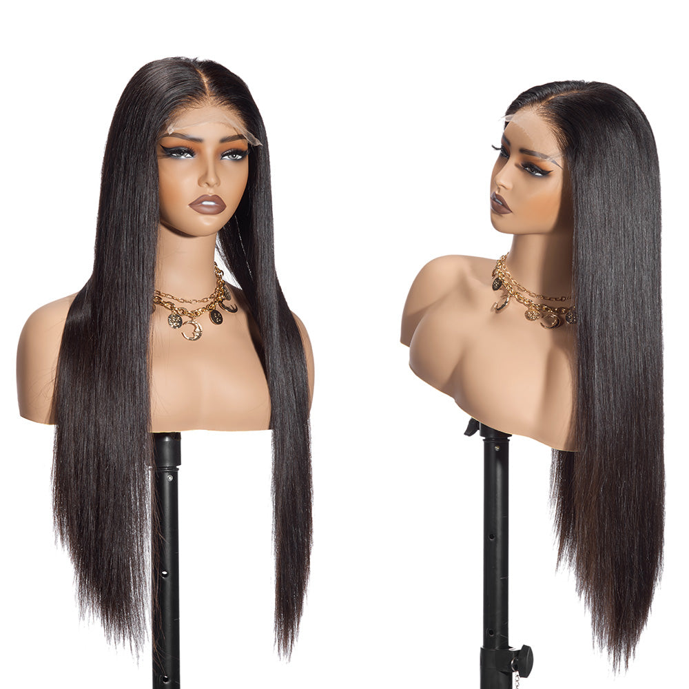 Perruques XBL Hair, cheveux lisses, avec fermeture en dentelle, 4x4/5x5/6x6, HD, pré-épilées 