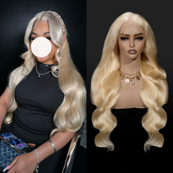 Peluca frontal de encaje XBL Hair 613, rubia, con ondas corporales, 13x4, envío al almacén de Los Ángeles