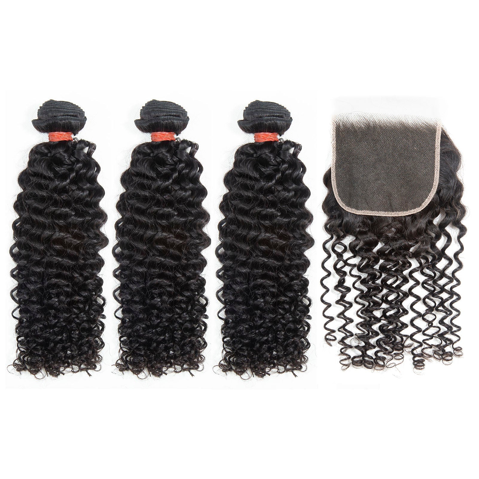 XBL Hair 9A/10A12A Curly Bundles with 5x5 Closure Virgin Human Hair 3 Bundles with Closure