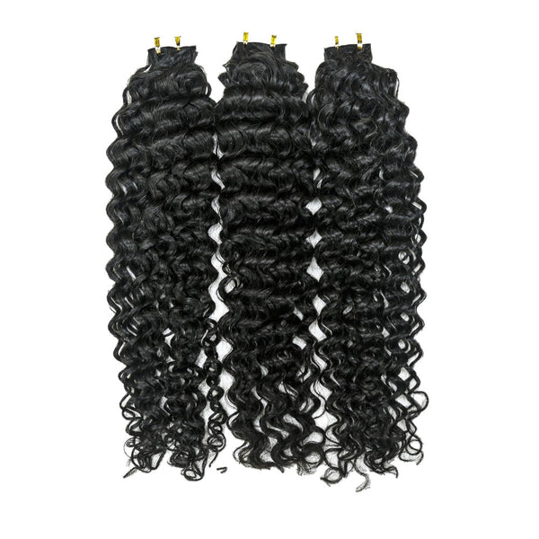 XBL Hair Invisible Tape In Virgin Jerry Curl Tape Ins Hair Extensions 100% Human Hair