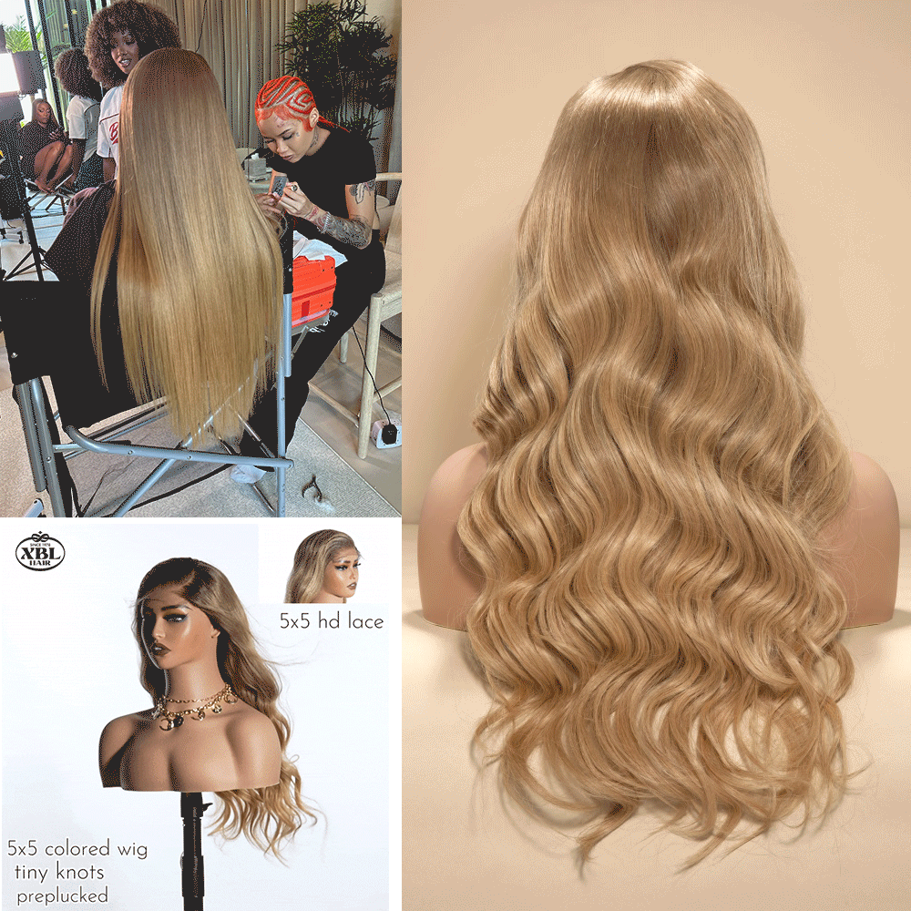 LA Warehouse Shipping Professional Stylist Wig Bella A01 Colored Glueless Ready to Go Wig 5x5/13x4 HD Wig With Small Knots and Preplucked Hairline and Bleached Knots