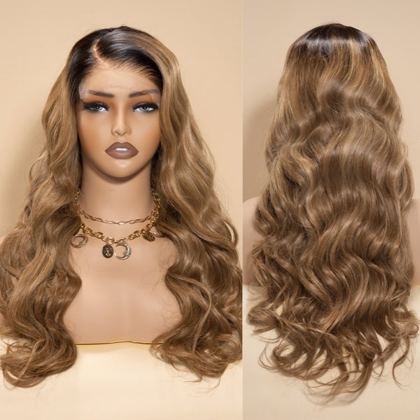 LA Warehouse Shipping Professional Stylist Wig Tina A03 Colored Glueless Ready to Go Wig 5x5/13x4 HD Wig With Small Knots and Preplucked Hairline and Bleached Knots
