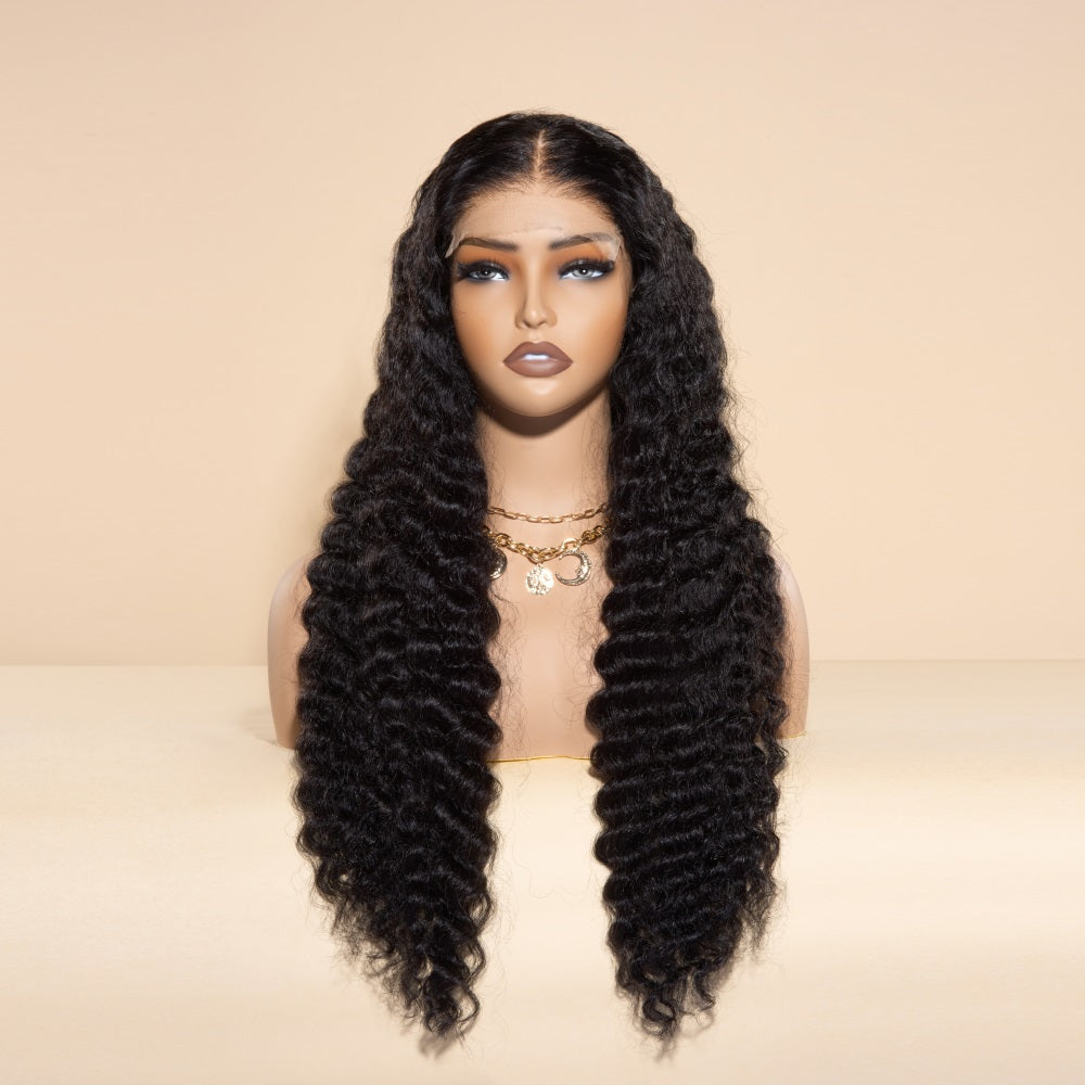 4x4 /5x5 /6x6 HD Lace Closure Wig Pineapple Wave Human Hair Wig Single Knot
