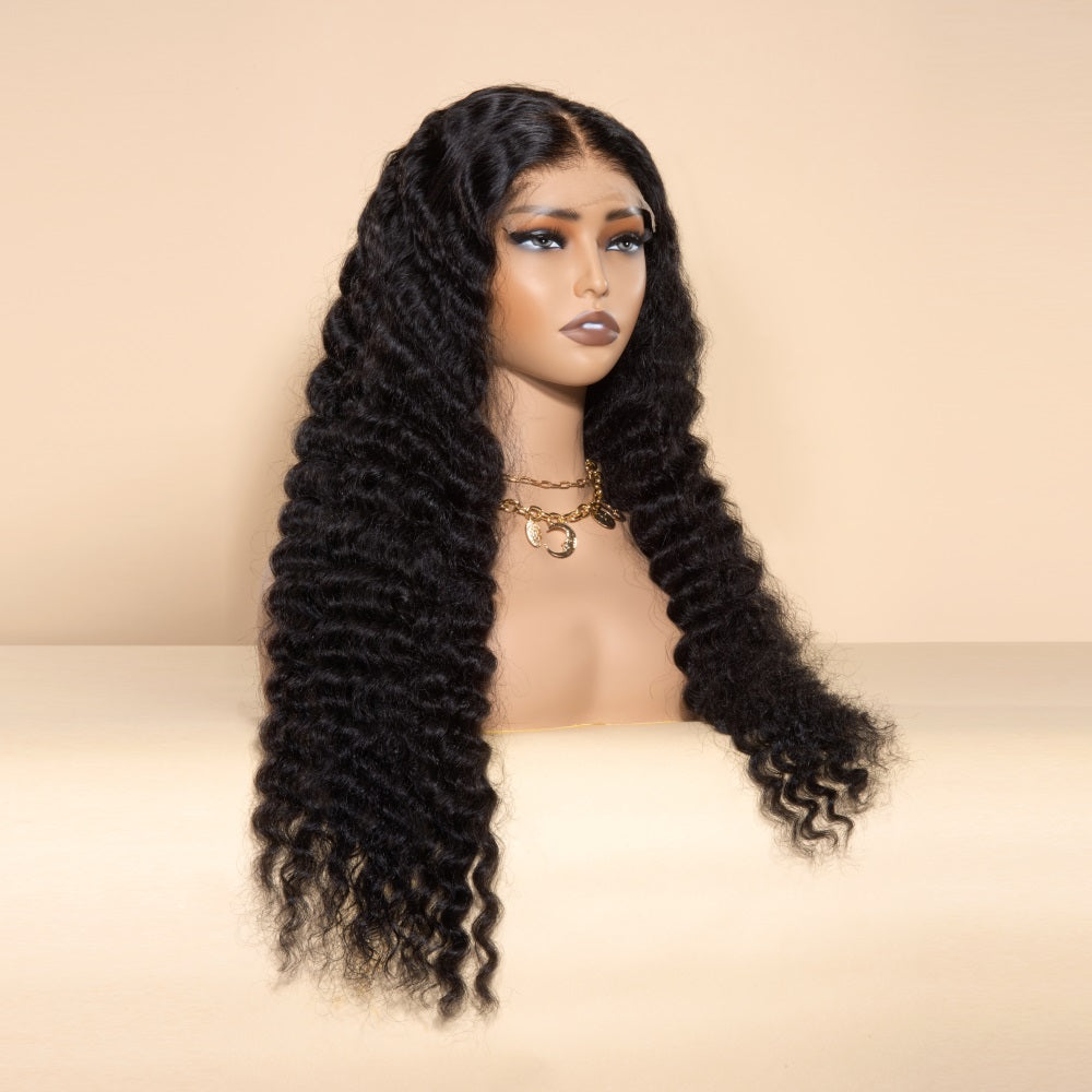 Perruque XBL Hair Deep Wave 13x4/13x6 HD Lace Front Wig, possibilité de réaliser une raie profonde 