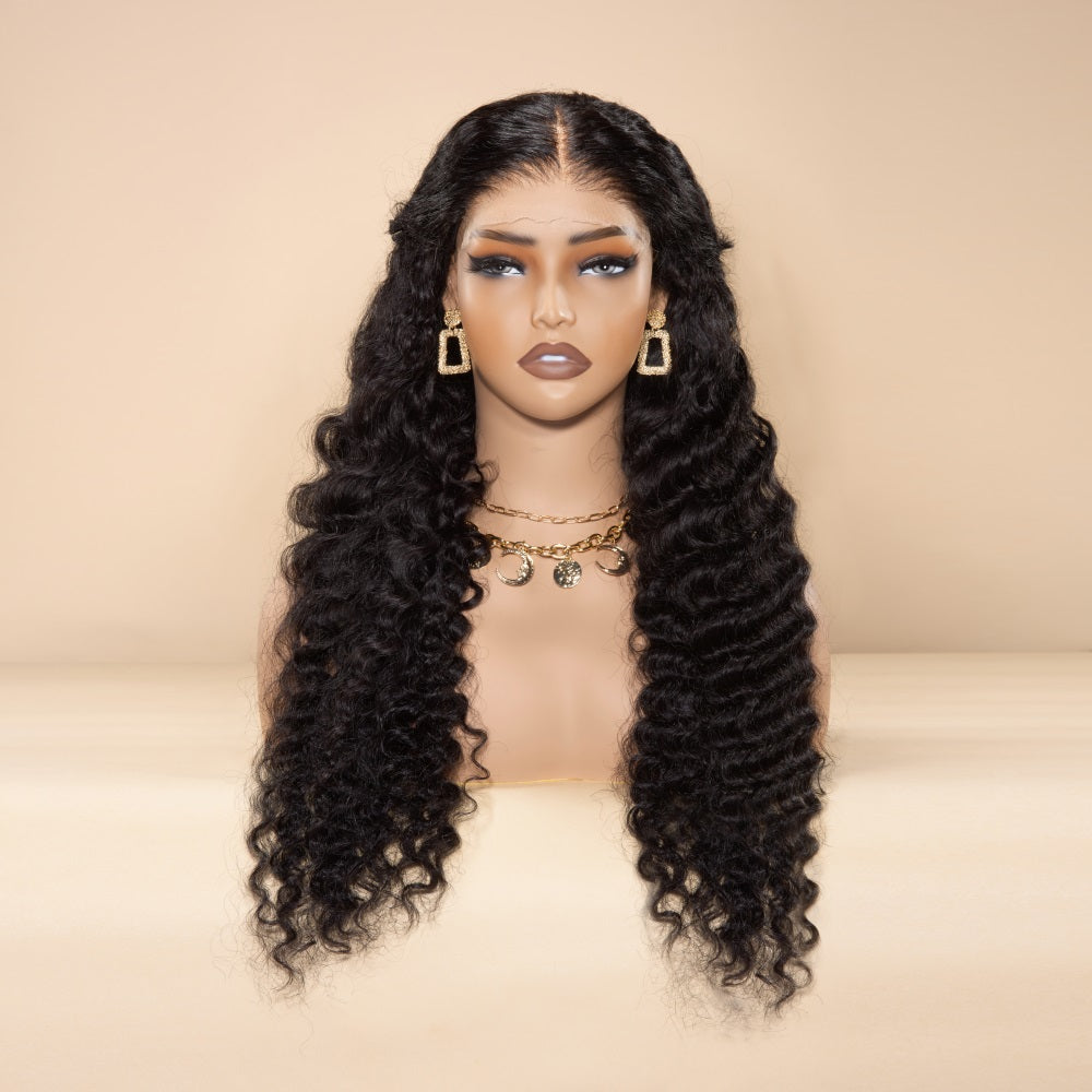 Perruque XBL Hair Deep Wave 13x4/13x6 HD Lace Front Wig, possibilité de réaliser une raie profonde 