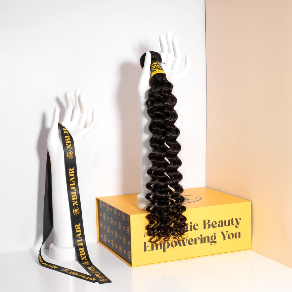 Extensiones de cabello virgen brasileño con ondas profundas de visón XBLhair 