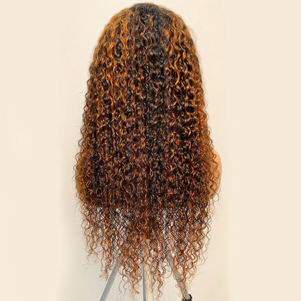 Pelucas frontales de encaje con reflejos rizados 1b/30 