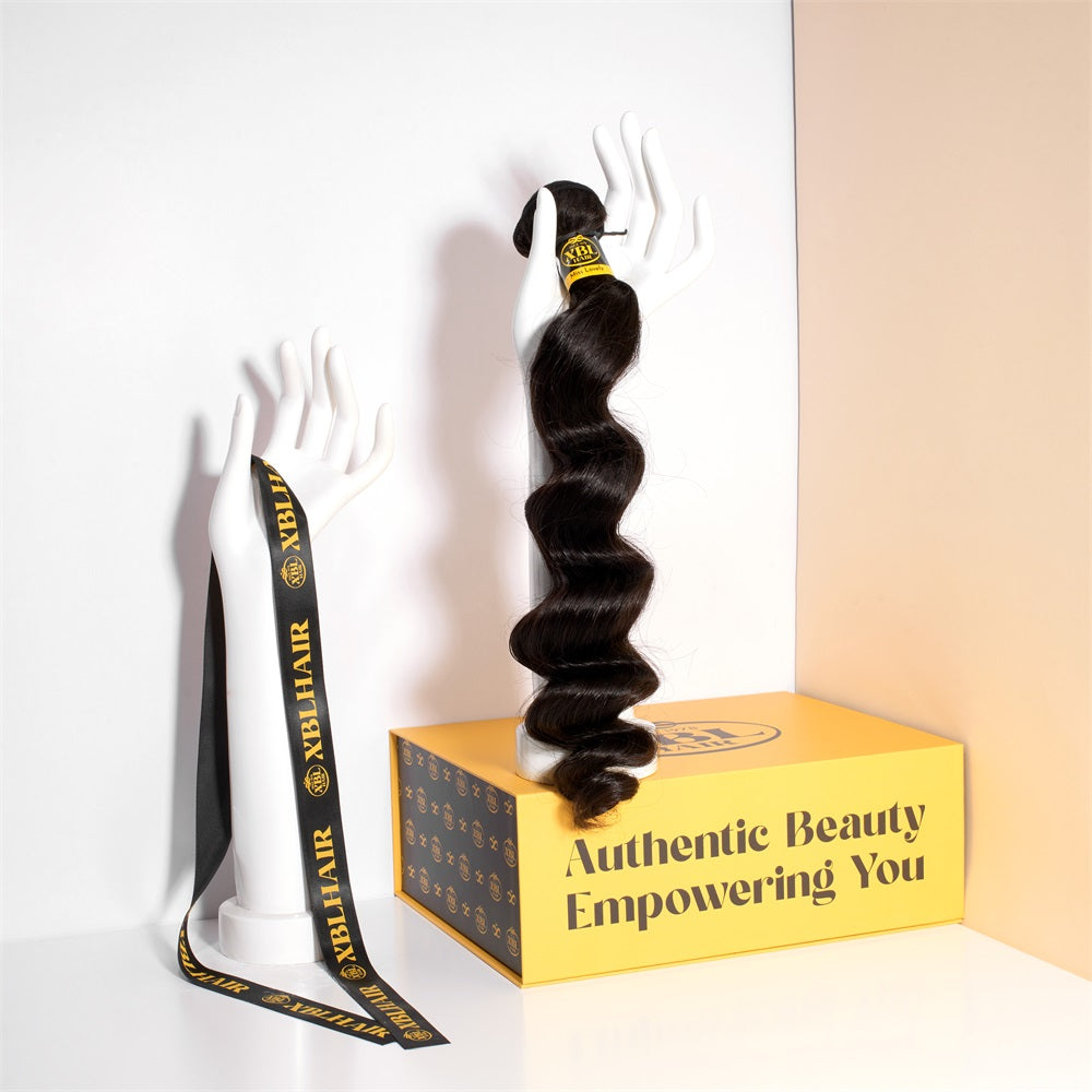 XBLhair Extensions de cheveux brésiliens vierges ondulés en vison 