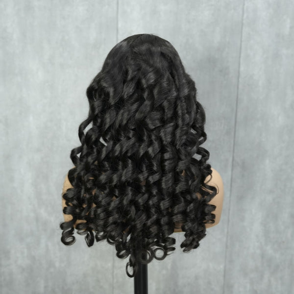 Peluca de cabello humano 100 % virgen de XBL Hair Miss Flawless Tiny Knots 5x5 HD con encaje y rizos.